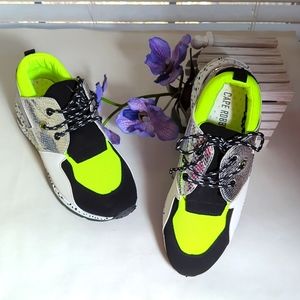 Cape Robbin Green and Black Chunky Sneakers